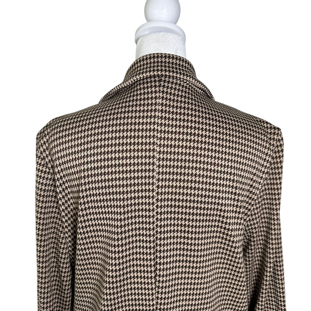 Philosophy Republic Clothing Coat Medium Brown Houndstooth Longline Blazer - Picture 5 of 7